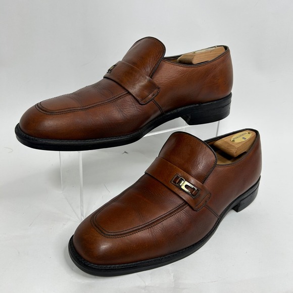 Hy-Test Mens Brown Leather Safety Toe Loafers Buckle Moc Toe Shoes‎ 1663 36 10 B main image 8